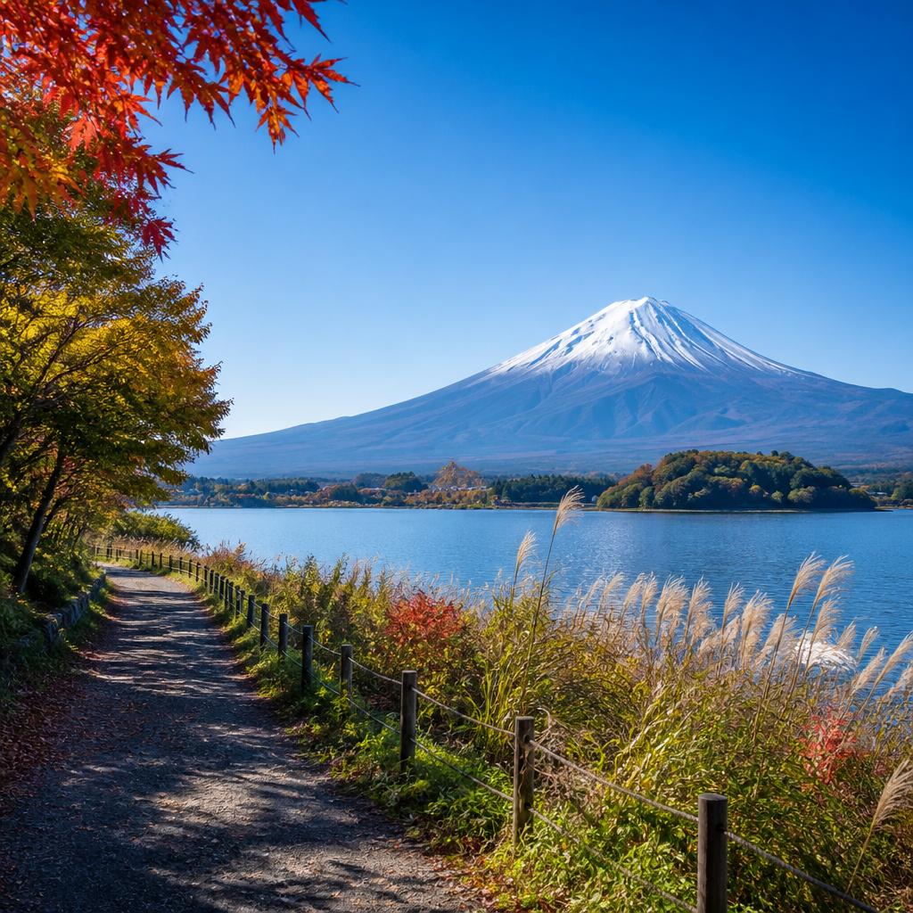 美しい河口湖の自然